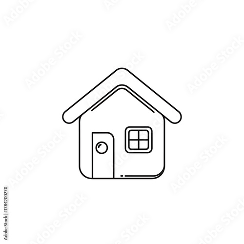 House Icon Simple Outline Design for Real Estate, Home Improvement, and Architectural Projects