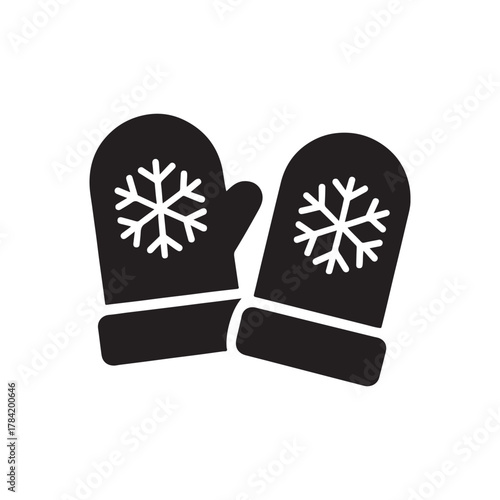 Winter mittens with snowflake pattern