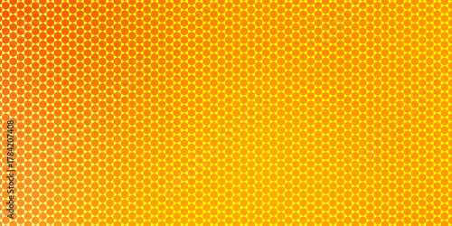 Halftone background. Comic style. Abstract geometric pattern with small squares. Design element for web banners, posters, cards, wallpapers, backdrops, panels Orange, yellow color Vector illustration