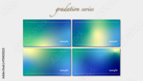 青と黄色をベースとしたグラデーションセット。
ビジネスのパンフレット、パワーポイント、スライド、ポスターなどの背景