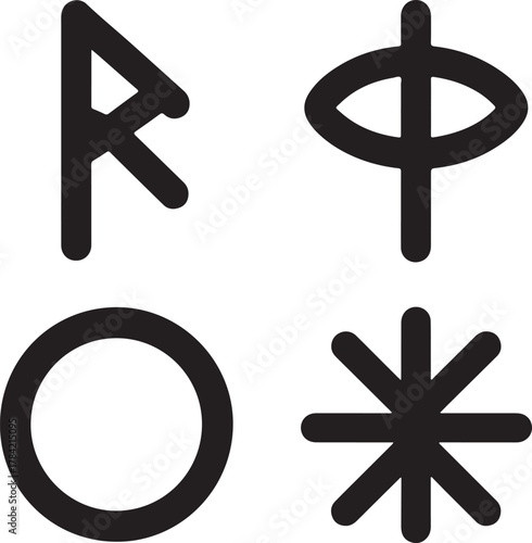 Abstract runic and geometric icon collection