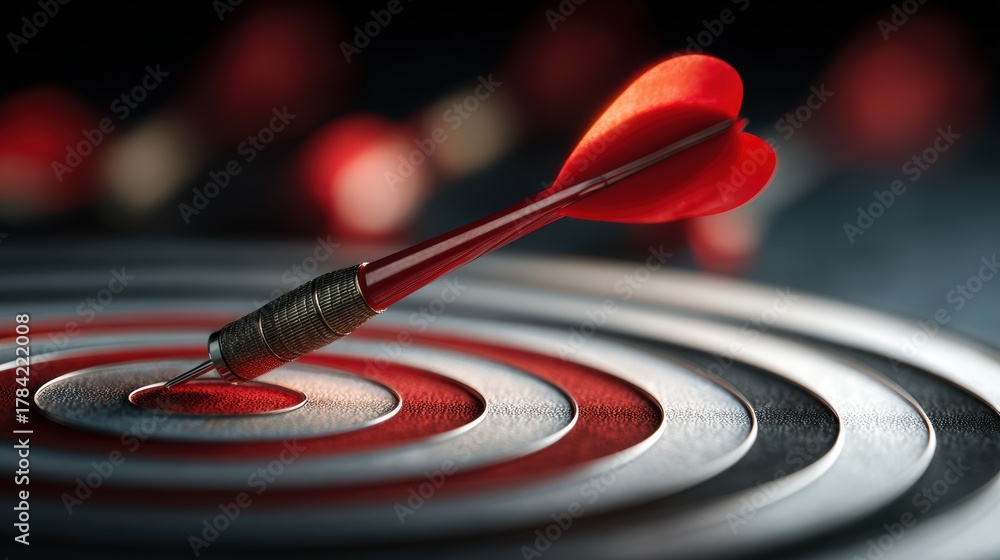 Obraz premium set goals for work. dart aiming at the target center business. goal, aiming marketing target metaphor, Succeed dart board, defines objectives, success investment ideas, winner, Generate by AI