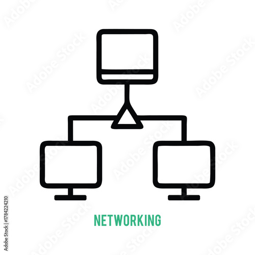 Network topology outlining computers connected within local area network for communication and resource sharing system