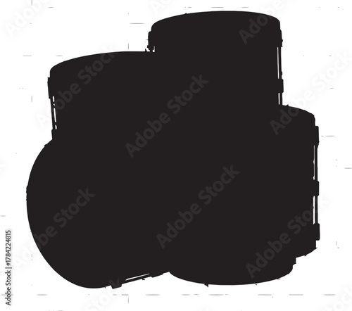 Musical Rhythm: A dark silhouette captures the raw essence of drums, evoking a sense of powerful musical rhythm.