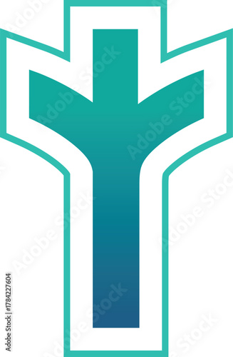 Arc Shaped T Letter Logo
