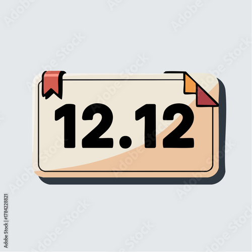 12 12 Shopping Day Sale Vector Icon Illustration.