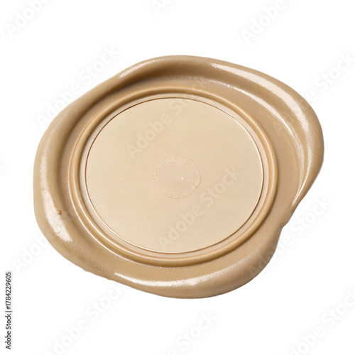 Beige blank wax seal isolated on white background