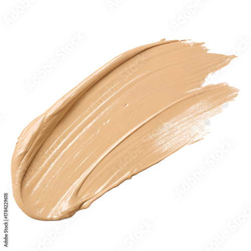 Beige paint stroke on white background