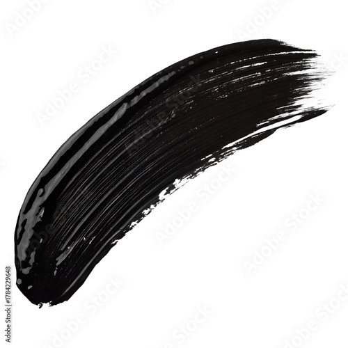 Black paint stroke on white background