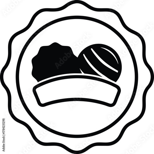 Bread and Pastry Labels Line Art Transparent Background