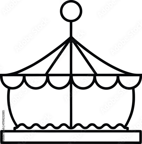 Fairground Food Line Art on White Background Transparent Background