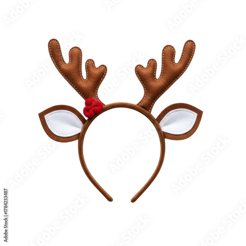Christmas reindeer antlers headband costume accessory holiday party headwear festive headpiece holiday cheer on transparent background