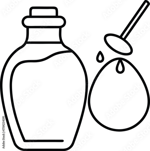 Honey And Syrups Line Art Transparent Background