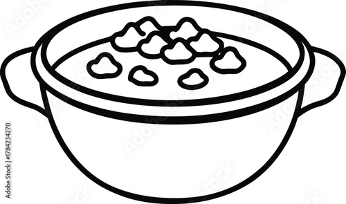 Hungarian Goulash Line Art Transparent Background