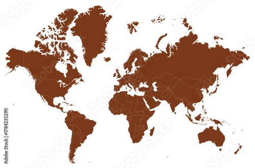 map of the world in the form of the world