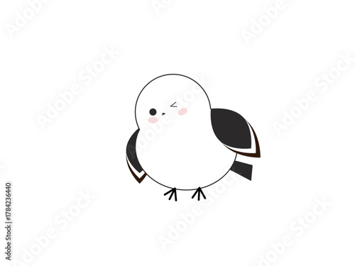 ウインクするシマエナガのイラスト