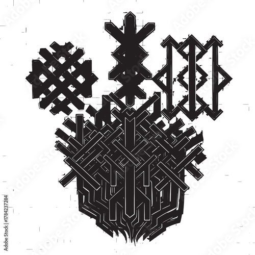 Mystical Markings: Intricate black patterns, reminiscent of ancient symbols, command attention. This design sparks curiosity and invites exploration into the enigmatic realm.