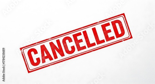 Red cancelled stamp on white background indicates termination event