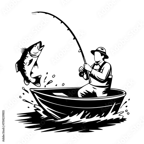 Fisherman Catching Fish