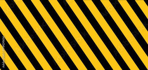 Warning yellow black diagonal stripes line. Safety stripe warning caution hazard danger road vector sign symbol. Vector illustration