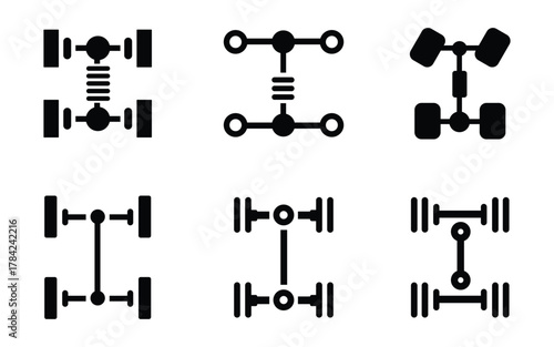 Car Chassis icon set. vector illustration. Car parts Symbol 