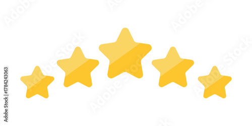 Customer satisfaction, product rating symbol. vector illustration. Golden star symbol.
