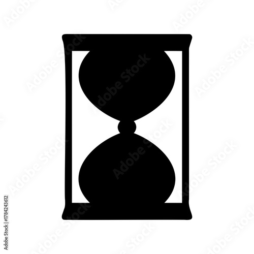 Stylized black silhouette of an hourglass representing time, deadlines and limitations