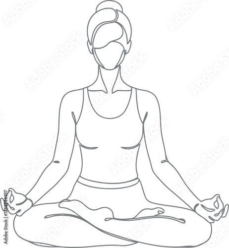 Serene woman meditating in lotus pose with calm energy flowing