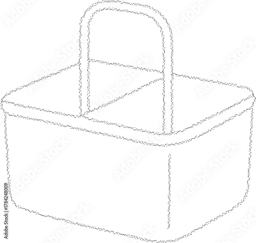 Woven picnic basket with tall handle