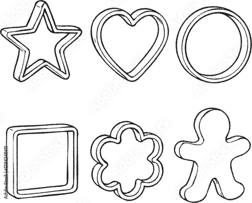 Assorted cookie cutter shapes panel