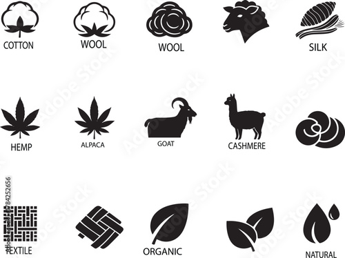 Icons of Natural Fibers and Textiles cotton wool