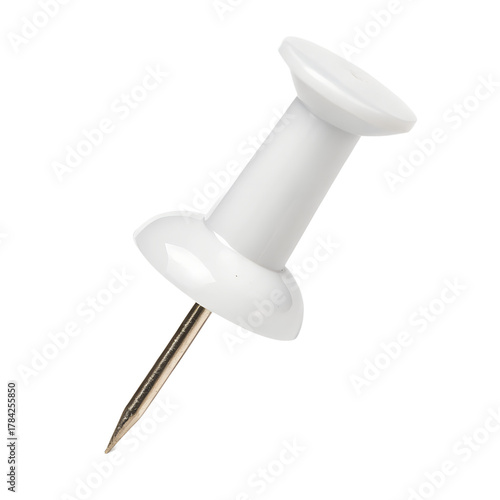 White push pin isolated on white background