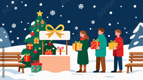 Christmas Gift Exchange Market Night