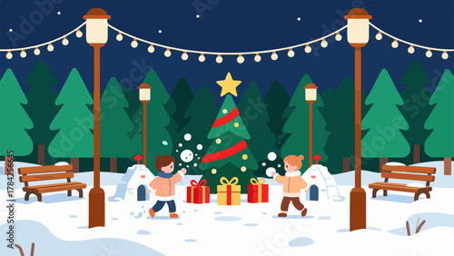 Christmas Snowball Fight in Winter Park