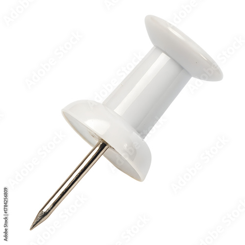 White push pin isolated on white background