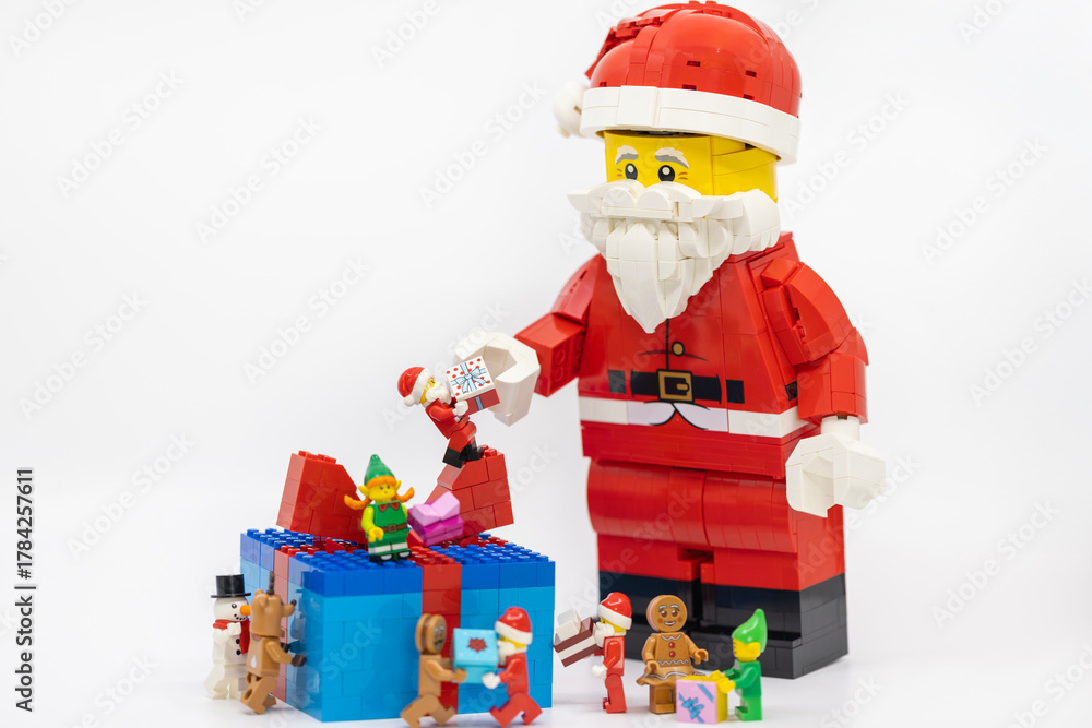 Naklejka premium Hong Kong, November 9 2025: one of Christmas character Santa clause celebrate in Christmas