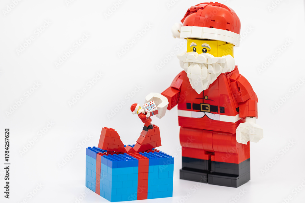 Naklejka premium Hong Kong, November 9 2025: one of Christmas character Santa clause celebrate in Christmas