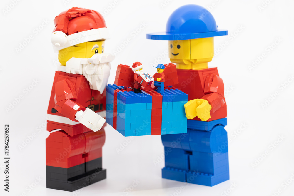 Naklejka premium Hong Kong, November 9 2025: one of Christmas character Santa clause celebrate in Christmas