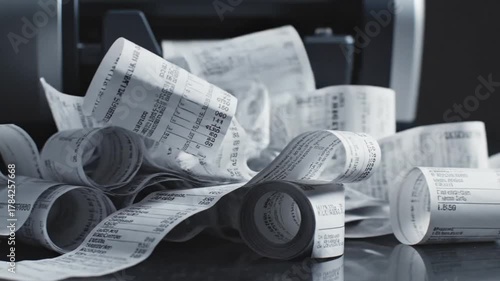Receipt Printer Overload - A Cascade of Printed Paper.