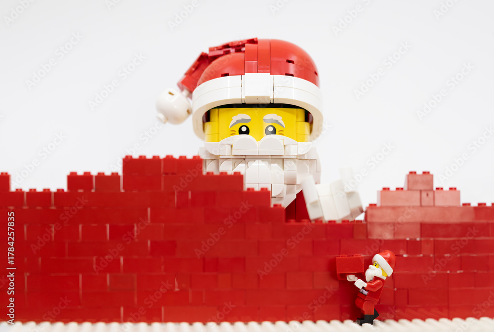 Naklejka premium Hong Kong, November 9 2025: one of Christmas character Santa clause celebrate in Christmas