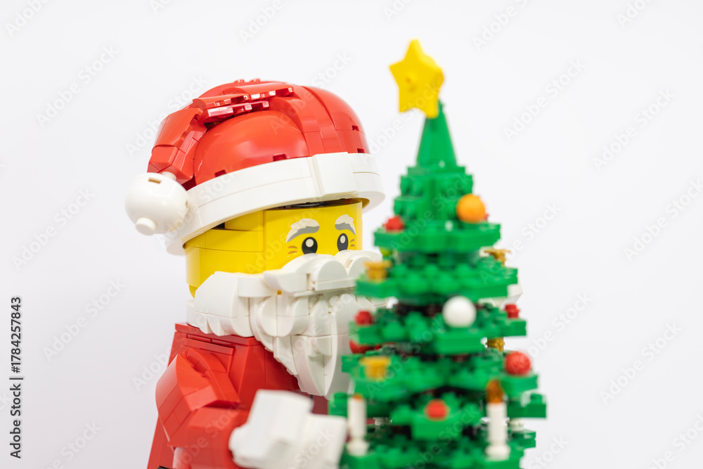 Naklejka premium Hong Kong, November 9 2025: one of Christmas character Santa clause celebrate in Christmas