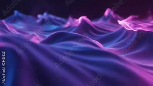 Cinemagraph of Abstract Blue and Magenta Glowing Light Energy Waves