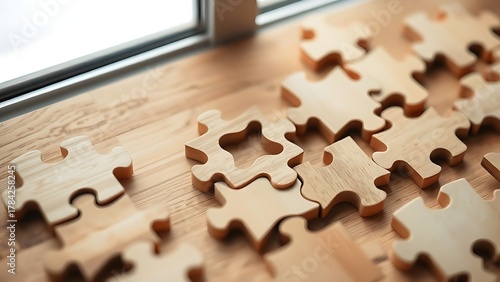 epizootic. Jigsaw puzzle with one mismatched piece, an overhead shot with natural light. tutorial guides, club newsletters, designed for tourism and weekend activity guides, supports event promotion.