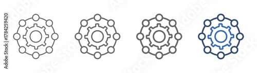 
outline icon sheet system integration with gear design and shifting system