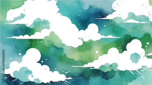 Blue cloudy sky grunge background