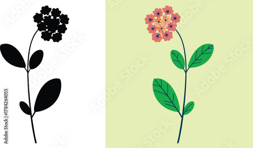 Delicate floral design featuring a charming bouquet with leaves, perfect for adding a touch of natural beauty to any project or spring themed campaign