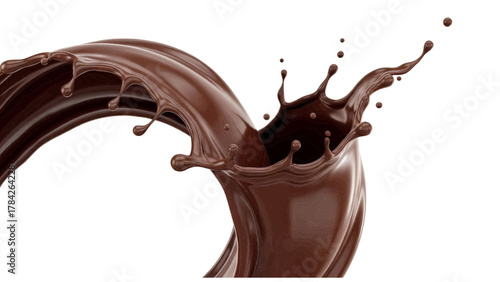 Vector illustration of chocolate splash on a white background