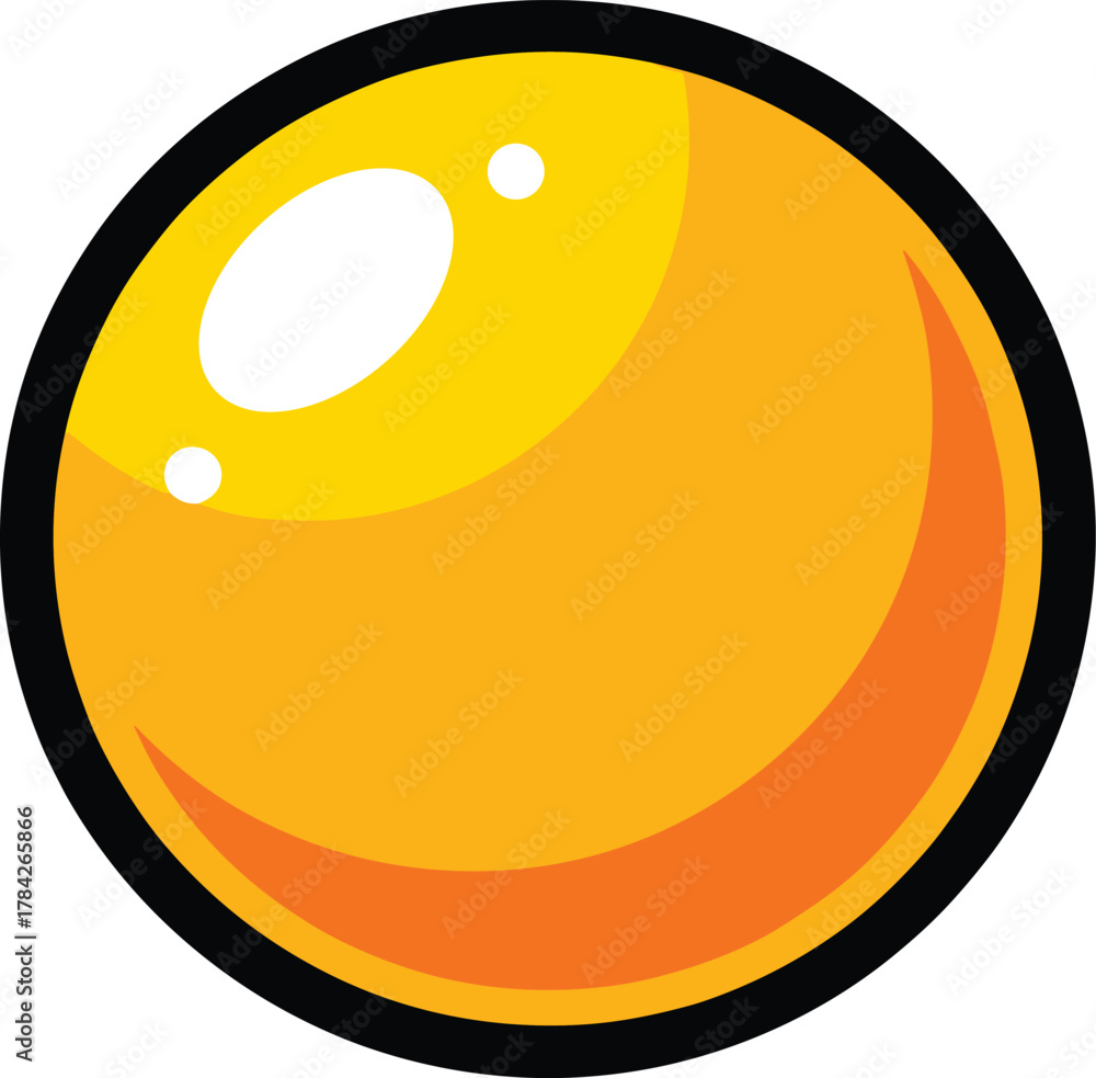 Fototapeta premium Glossy Orange Sphere – Cartoon-Style Ball with Highlights and Gradient Texture