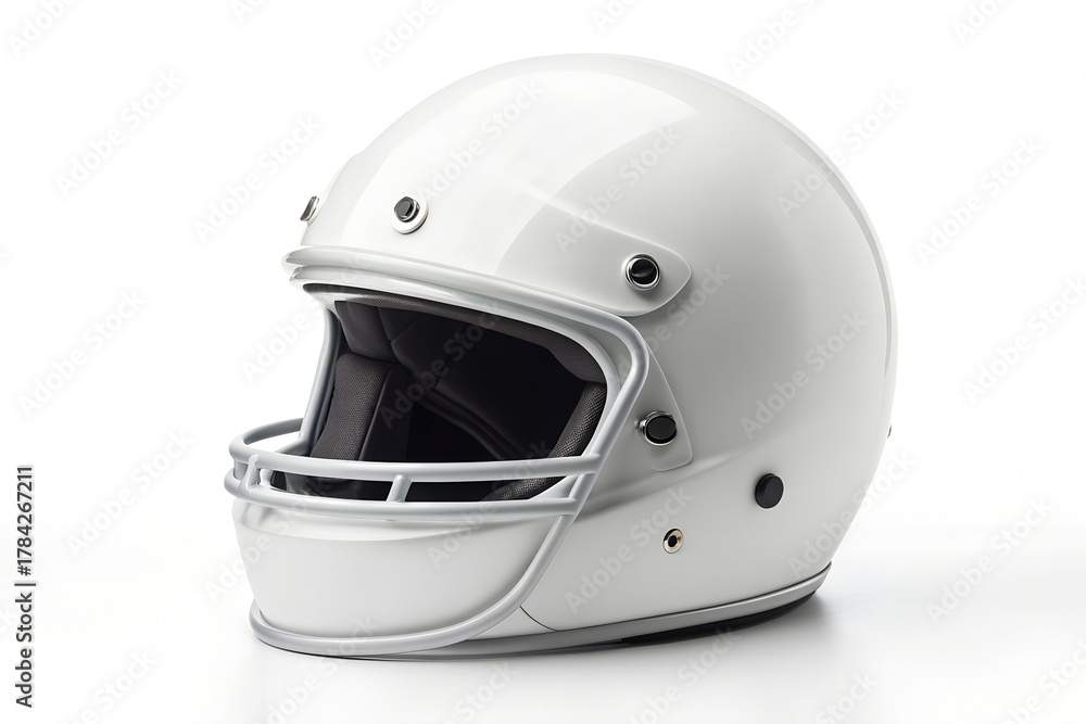 Fototapeta premium Realistic Helmet on White Background High-Resolution Studio Product Shot