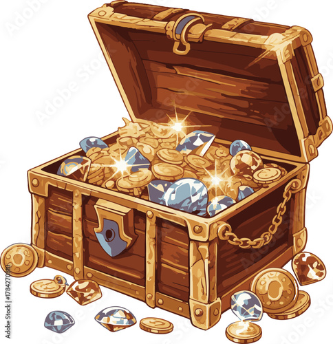 treasure chest with coins